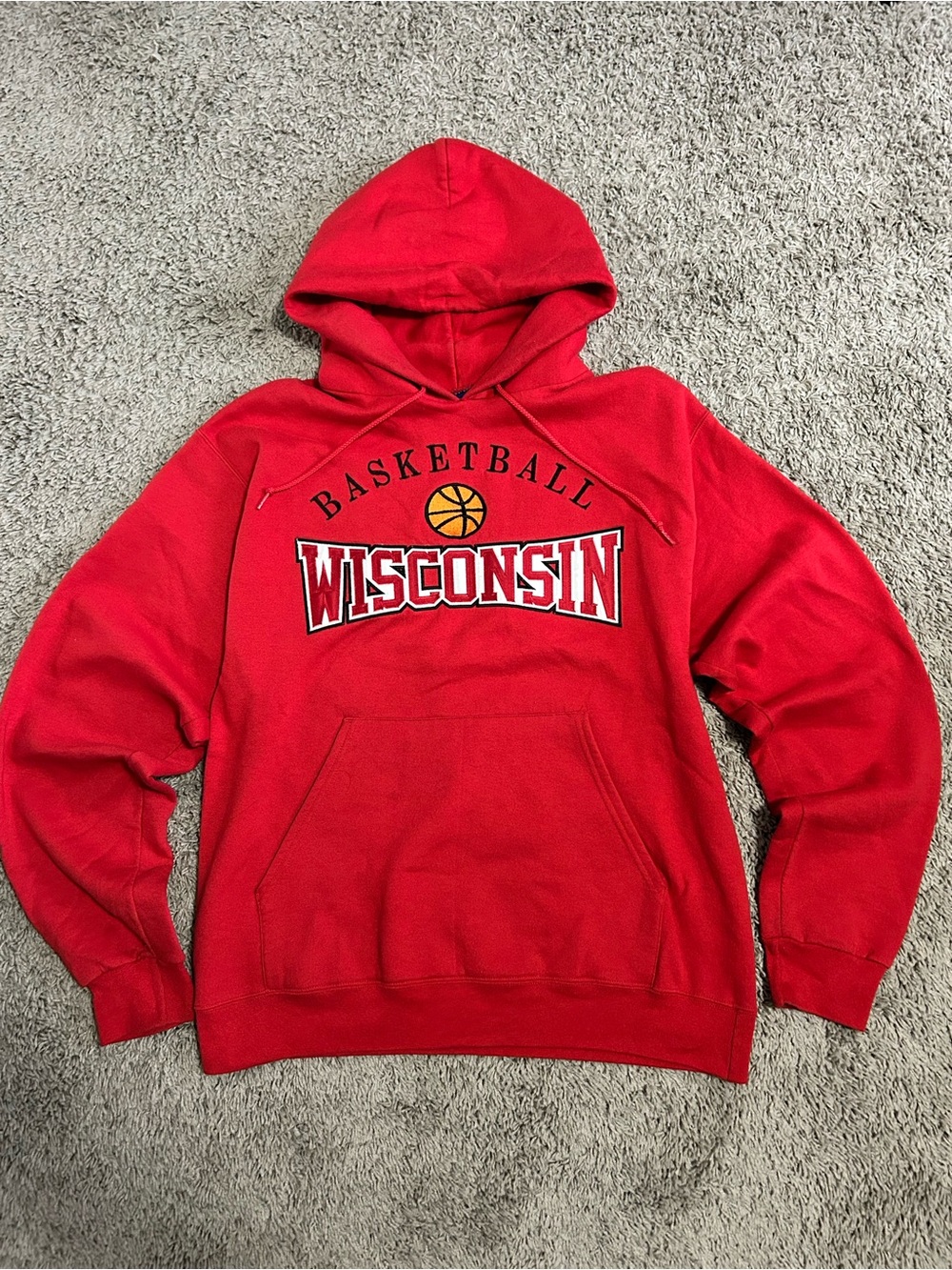 Champion Red Wisconsin Basketball Hoodie Sweatshirt